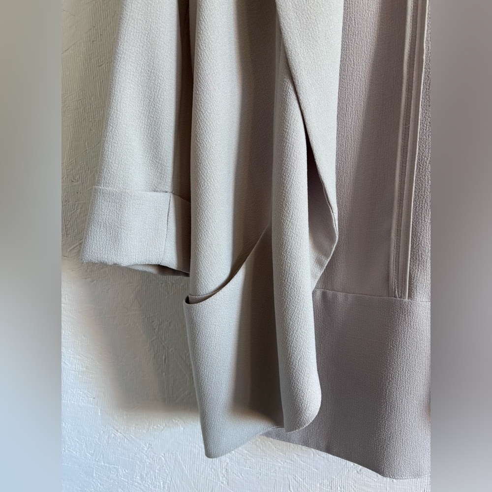 Wilfred Aritzia Crete Light Grey Gray Taupe Crepe Chevalier North Blazer Jacket - Picture 7 of 14